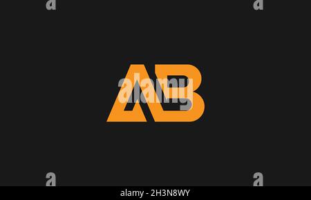 LETTERS AB LOGO DESIGN WITH NEGATIVE SPACE EFFECT FOR ILLUSTRATION USE Stock Vector