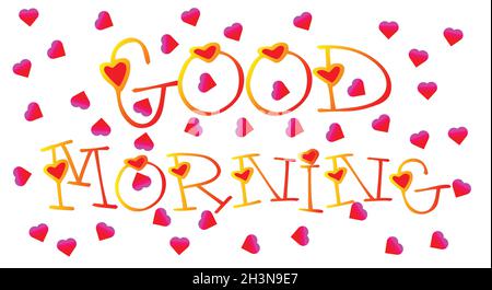 Good morning Vector calligraphy motivation background design Stock Vector
