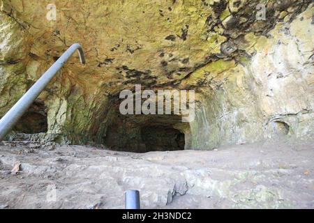 The rock gate is a sight of Emmendorf near Kinding Stock Photo