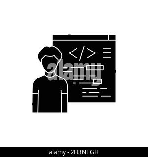 Programming courses for children olor line icon. Children learning. Pictogram for web page, mobile app, promo. UI UX GUI design element. Editable stro Stock Vector