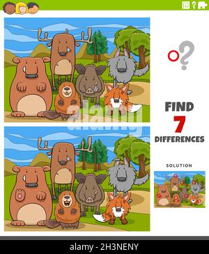 wild animals differences game Stock Photo - Alamy