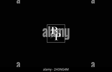 LETTERS BP LOGO DESIGN WITH NEGATIVE SPACE EFFECT FOR ILLUSTRATION USE Stock Vector