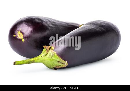 Two ripe eggplants Stock Photo