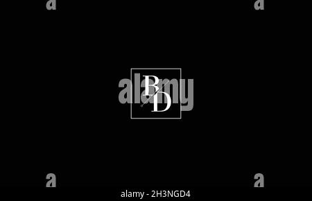 LETTERS BD LOGO DESIGN WITH NEGATIVE SPACE EFFECT FOR ILLUSTRATION USE Stock Vector