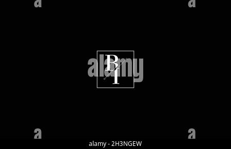 LETTERS BI LOGO DESIGN WITH NEGATIVE SPACE EFFECT FOR ILLUSTRATION USE Stock Vector
