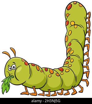 funny caterpillar insect comic animal character Stock Photo - Alamy