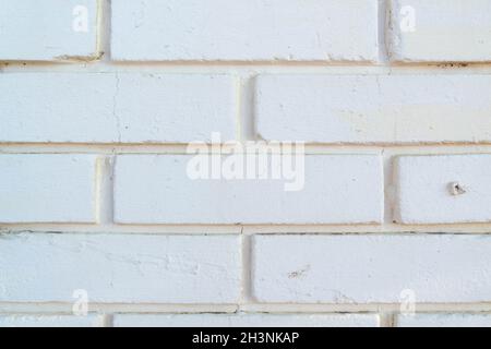 White brick wall. Brickwork close-up. Creative vintage background. Stock Photo