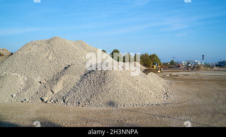 Construction site in an industrial estate in the Rothensee district in the north of Magdeburg Stock Photo