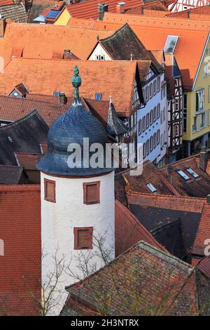 Wertheim is a town in Baden-WÃ¼rttemberg between the Main and Tauber Stock Photo