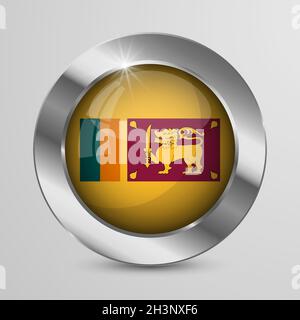 EPS10 Vector Patriotic Button with Srilanka flag colors. An element of impact for the use you want to make of it. Stock Vector