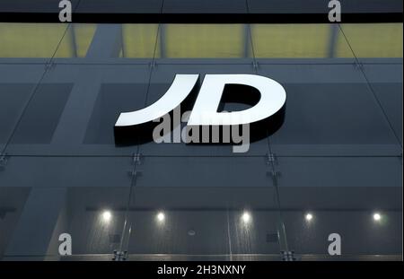 Logo on the front of the JD sports store in the centre of leeds Stock Photo