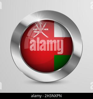EPS10 Vector Patriotic Button with Oman flag colors. An element of impact for the use you want to make of it. Stock Vector