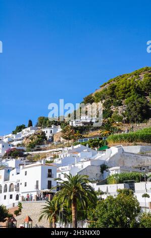 Vertical view of the old town of Frigiliana. White town in Malaga, Andalusia, Spain Stock Photo