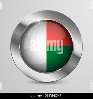 EPS10 Vector Patriotic Button with Madagascar flag colors. An element of impact for the use you want to make of it. Stock Vector