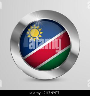 EPS10 Vector Patriotic Button with Namibia flag colors. An element of impact for the use you want to make of it. Stock Vector