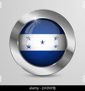 EPS10 Vector Patriotic Button with Honduras flag colors. An element of impact for the use you want to make of it. Stock Vector