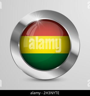 EPS10 Vector Patriotic Button with Bolivia flag colors. An element of impact for the use you want to make of it. Stock Vector