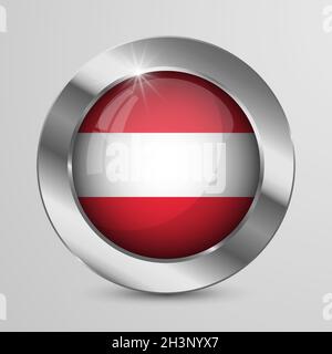 EPS10 Vector Patriotic Button with Austria flag colors. An element of impact for the use you want to make of it. Stock Vector