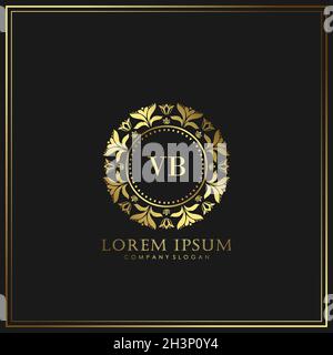 VB Initial Letter Luxury Logo template in vector for Restaurant, Royalty, Boutique, Cafe, Hotel, Heraldic, Jewelry, Fashion and other vector illustrat Stock Vector