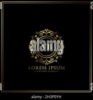 VB Initial Letter Luxury Logo template in vector for Restaurant, Royalty, Boutique, Cafe, Hotel, Heraldic, Jewelry, Fashion and other vector illustrat Stock Vector