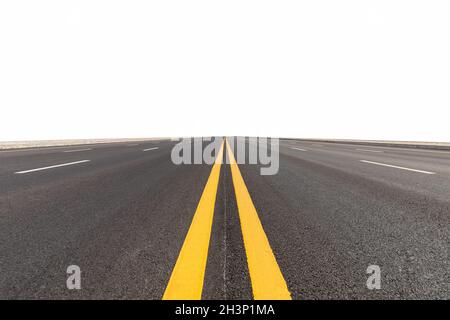 Asphalt road bridge surface isolated Stock Photo