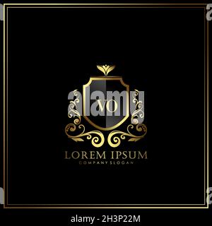 VO Initial Letter Luxury Logo template in vector for Restaurant, Royalty, Boutique, Cafe, Hotel, Heraldic, Jewelry, Fashion and other vector illustrat Stock Vector