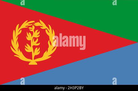 Eritrea national flag in exact proportions - Vector Stock Photo