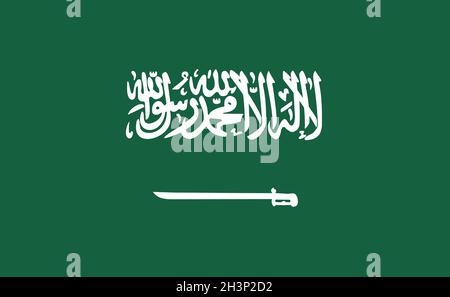 Saudi Arabia national flag in exact proportions - Vector Stock Photo