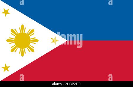 Philippines national flag in exact proportions - Vector Stock Photo