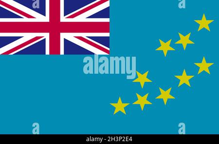 Tuvalu national flag in exact proportions - Vector Stock Photo