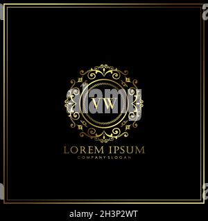 MW Initial Letter Luxury Logo template in vector for Restaurant, Royalty, Boutique, Cafe, Hotel, Heraldic, Jewelry, Fashion and other vector illustrat Stock Vector