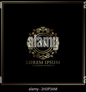 VA Initial Letter Luxury Logo template in vector for Restaurant, Royalty, Boutique, Cafe, Hotel, Heraldic, Jewelry, Fashion and other vector illustrat Stock Vector