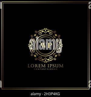 WP Initial Letter Luxury Logo template in vector for Restaurant, Royalty, Boutique, Cafe, Hotel, Heraldic, Jewelry, Fashion and other vector illustrat Stock Vector