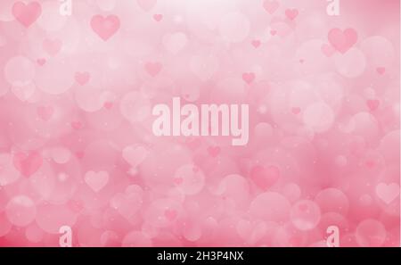 Red and pink bokeh background for Valentine's Day - Vector Stock Photo