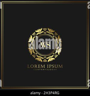 WS Initial Letter Luxury Logo template in vector for Restaurant, Royalty, Boutique, Cafe, Hotel, Heraldic, Jewelry, Fashion and other vector illustrat Stock Vector