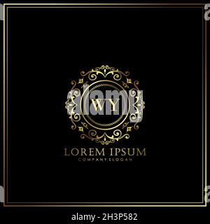 WY Initial Letter Luxury Logo template in vector for Restaurant, Royalty, Boutique, Cafe, Hotel, Heraldic, Jewelry, Fashion and other vector illustrat Stock Vector