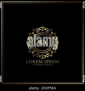 WA Initial Letter Luxury Logo template in vector for Restaurant, Royalty, Boutique, Cafe, Hotel, Heraldic, Jewelry, Fashion and other vector illustrat Stock Vector