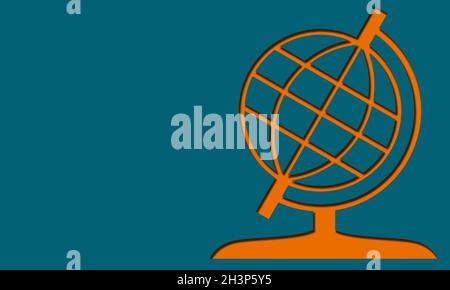 Globe Icon isolated on blue background Stock Photo