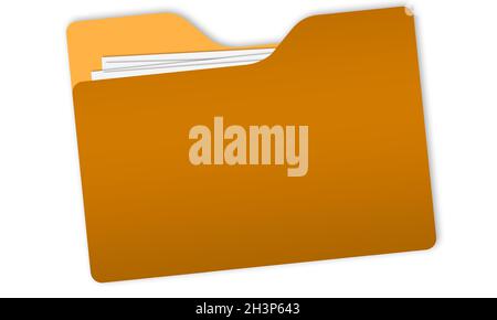 Manila file folde isolated on white background Stock Photo