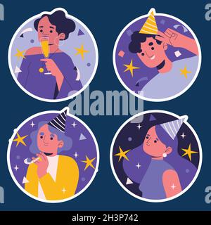 birthday party elements  set vector design illustration Stock Vector