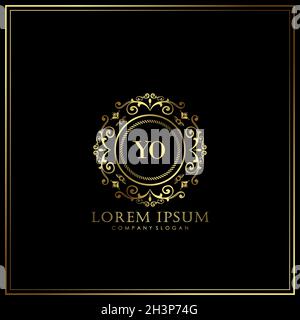 YO Initial Letter Luxury Logo template in vector for Restaurant, Royalty, Boutique, Cafe, Hotel, Heraldic, Jewelry, Fashion and other vector illustrat Stock Vector