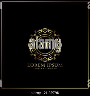 YR Initial Letter Luxury Logo template in vector for Restaurant, Royalty, Boutique, Cafe, Hotel, Heraldic, Jewelry, Fashion and other vector illustrat Stock Vector
