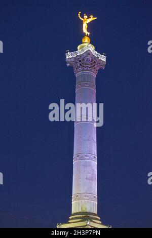 France, Paris, Place de la Bastille, Colonne de Juillet, Stock Photo