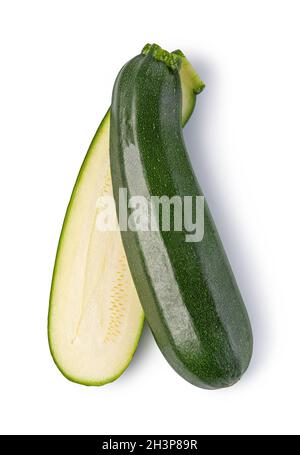 Fresh green zucchini on white background Stock Photo
