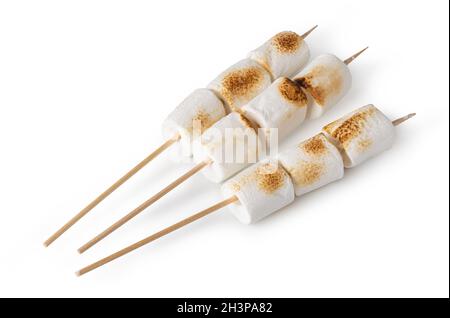 Tasty marshmallows on white background Stock Photo - Alamy
