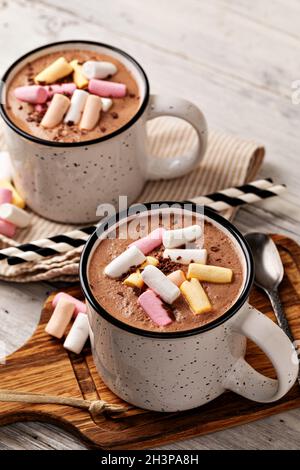 Hot chocolate with marshmallow Stock Photo