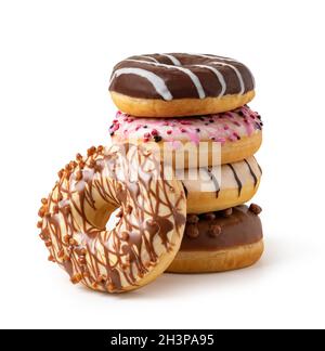 Donuts on white background Stock Photo