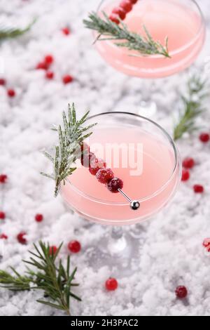 Christmas Cranberry Margarita Stock Photo
