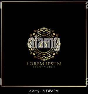 ZY Initial Letter Luxury Logo template in vector for Restaurant, Royalty, Boutique, Cafe, Hotel, Heraldic, Jewelry, Fashion and other vector illustrat Stock Vector