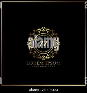 ZZ Initial Letter Luxury Logo template in vector for Restaurant, Royalty, Boutique, Cafe, Hotel, Heraldic, Jewelry, Fashion and other vector illustrat Stock Vector